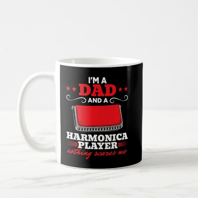 Caneca De Café Harmonica Lover Mens Pai Harmonica Músico Im A (Esquerda)