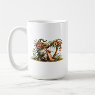 Caneca De Café Harp Playing Garden Gnomo