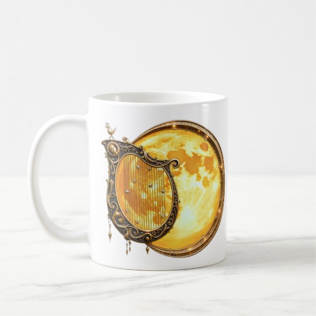 Caneca De Café Harpa Celestial da Lua Dourada (Esquerda)