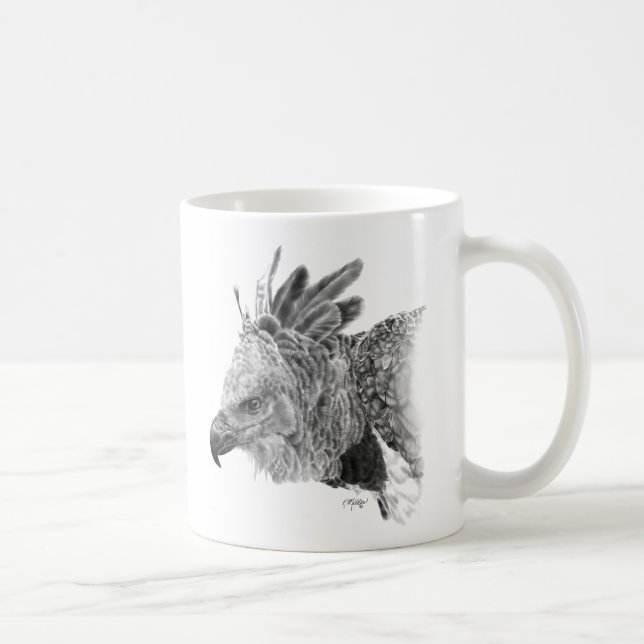 Caneca De Café Harpy Eagle Drawing (Direita)