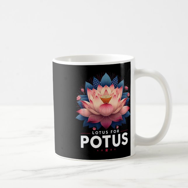 Caneca De Café Harris 2024 Lotus For Potus Trending Presidente (Direita)
