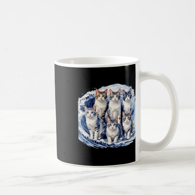 Caneca De Café Harris Blue Cats Acena - Divertido para Proprietár (Direita)