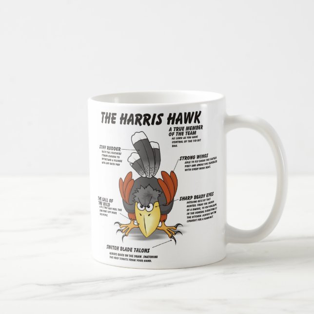 Caneca De Café Harris Hawk desenhos animados (Direita)