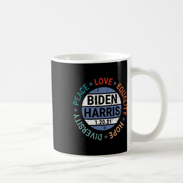 Caneca De Café Harris Peace Love Igualdade Esperam Diversidade em (Direita)