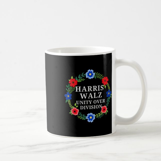 Caneca De Café Harris Waltz 2024 Unity Over Division Vote Harris (Direita)