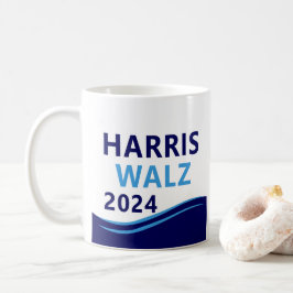 Caneca De Café Harris Walz 2024 para Presidente Blue Wave