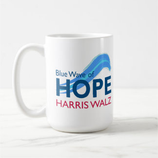 Caneca De Café Harris Walz Blue Wave of Hope