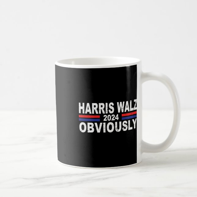 Caneca De Café Harris Walz Obviamente 2024 Kamala Harris Waltz 20 (Direita)
