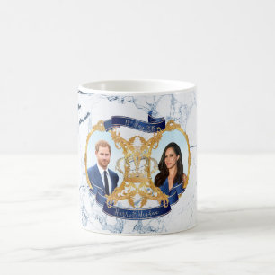 Caneca De Café Harry+Meghan Azul Pedra Preciosa