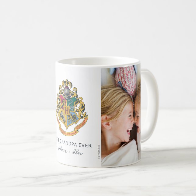 Caneca De Café Harry Potter | Brasão de Hogwarts - Melhor Avô (Frente Esquerda)