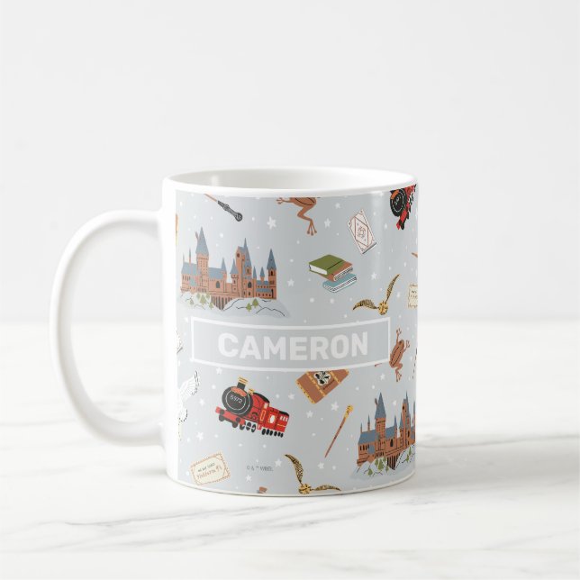 Caneca De Café Harry Potter Cartoon Hogwarts Pattern (Esquerda)