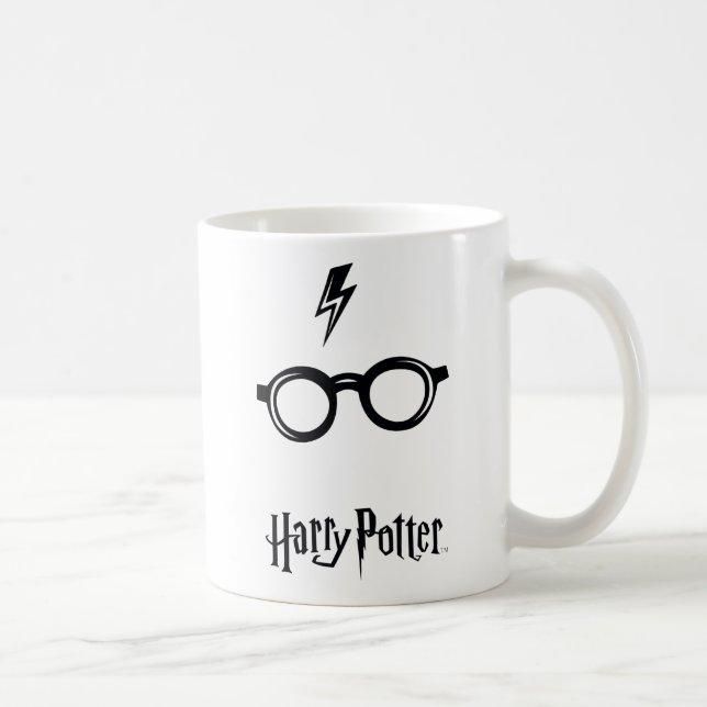 Caneca De Café Harry Potter | Cicatriz e óculos de relâmpago (Direita)