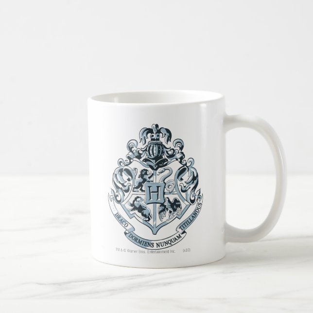 Caneca De Café Harry Potter| Hogwarts Crest - Azul (Direita)