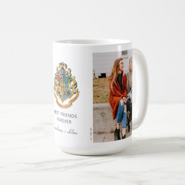 Caneca De Café Harry Potter | Hogwarts Crest - Melhores Amigos (Frente Esquerda)