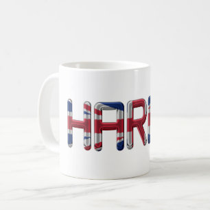 Caneca De Café Harry UK Flag Name Union Jack Typografia