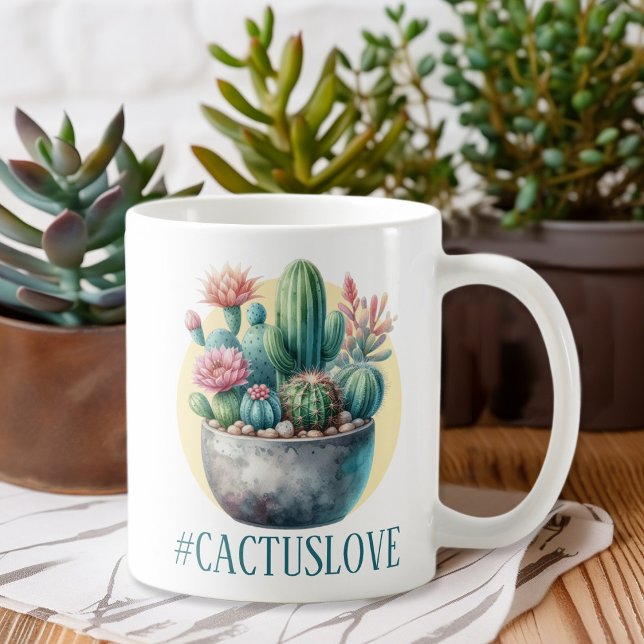 Caneca De Café Hashtag Cactuslove (Criador carregado)
