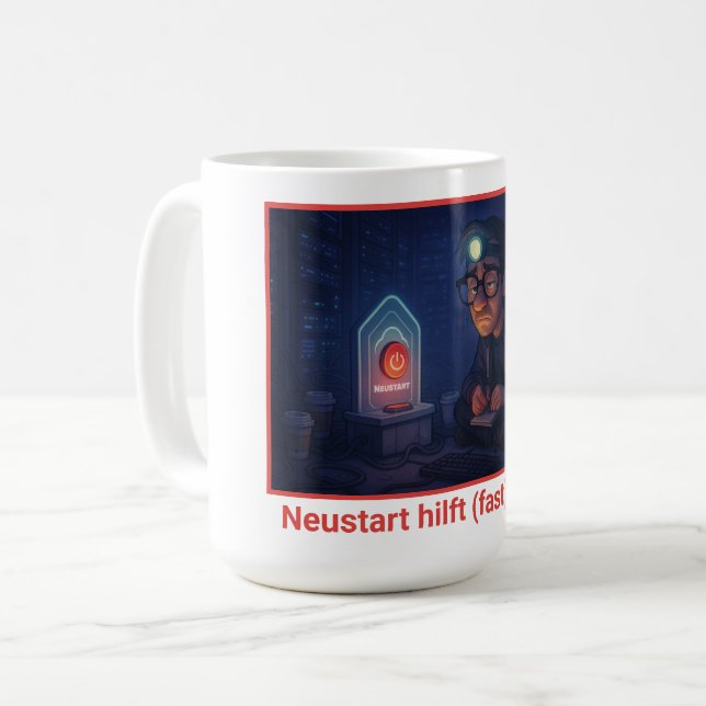 Caneca De Café Hast du schon neu gestartet? (Frente Esquerda)