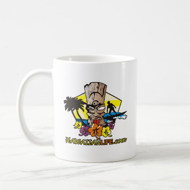 Caneca de café havaiana II da vida (Esquerda)