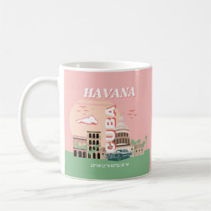 Caneca De Café Havana Cuba Retro Vintage Art