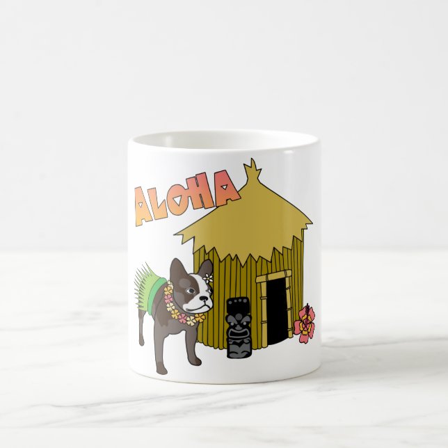 Caneca De Café Hawaiai - Bulldog Francês Hula Tiki Mugs (Centro)