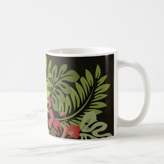 Caneca De Café Hawaii Aloha Flower Art Impressão (Direita)
