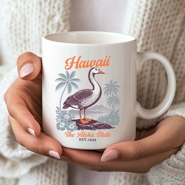 Caneca De Café Hawaii Aloha State Goose Graphic Souvenir   (Criador carregado)