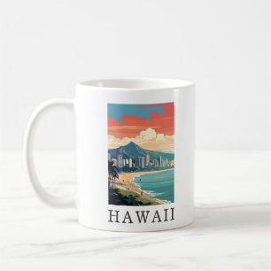 Caneca De Café Hawaii Beach Viagem Vintage