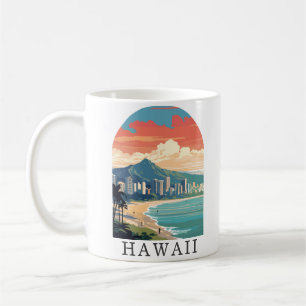 Caneca De Café Hawaii Beach Viagem Vintage Coffee Mug