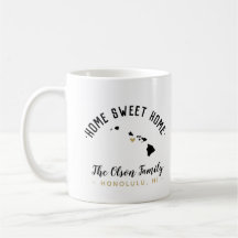 Hawaii Home Sweet Home Family Monograma Mug