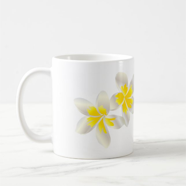 Caneca De Café Hawaii Plumeria Flowers (Esquerda)