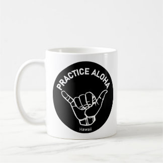 Caneca De Café Hawaii Practice Aloha Shaka (Hang solto)