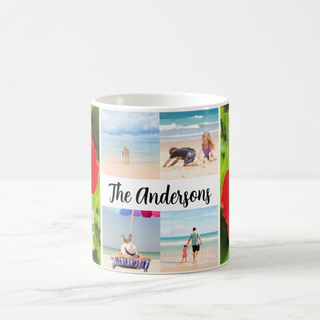 Caneca De Café Hawaii Red Hibiscus 4 Fotografia Nome da Família T (Centro)