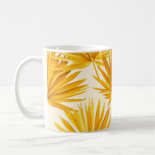 Caneca De Café Hawaiian Flair: Folhas Coloridas de Palma