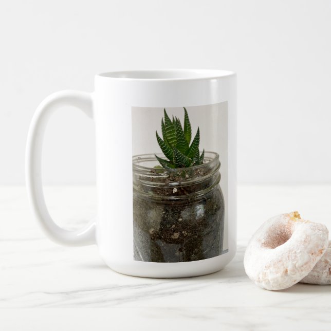 Caneca De Café Hawarthia Succulent (Com Donut)