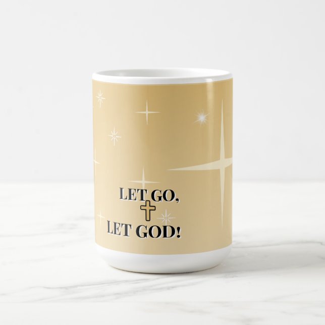 Caneca De Café Healing Light Le Go Let God Cross (Centro)