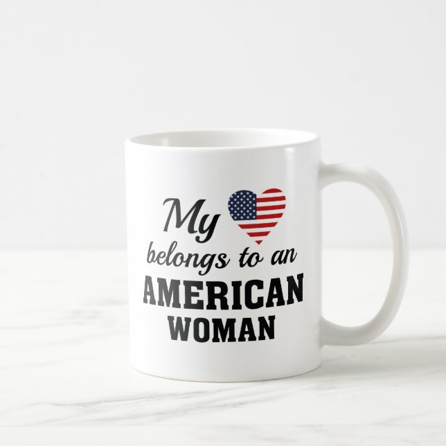 Caneca De Café Heart American Woman (Direita)