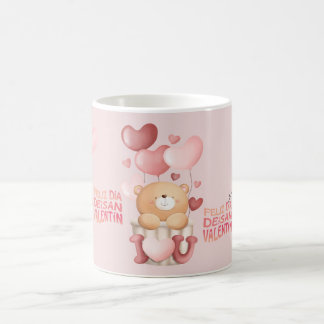 Caneca De Café Heart balloons and bears, coffee mug Valentine's D