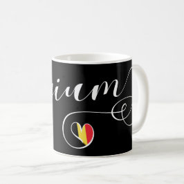 Caneca De Café Heart Belgium Mug, Bandeira belga
