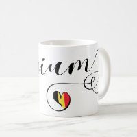 Heart Belgium Mug, Bandeira belga