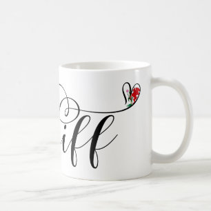 Caneca De Café Heart Cardiff Flag, Caerdydd, Gales