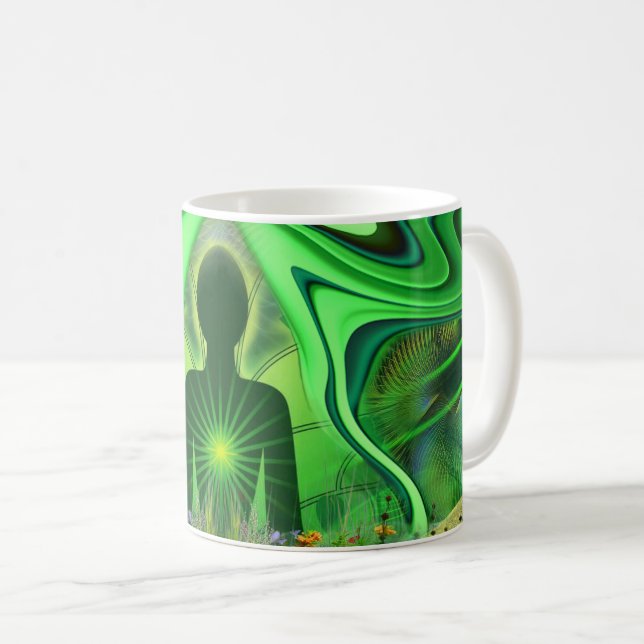 Caneca De Café Heart Chakra - Símbolo de Mundos Ocultos (Frente Esquerda)