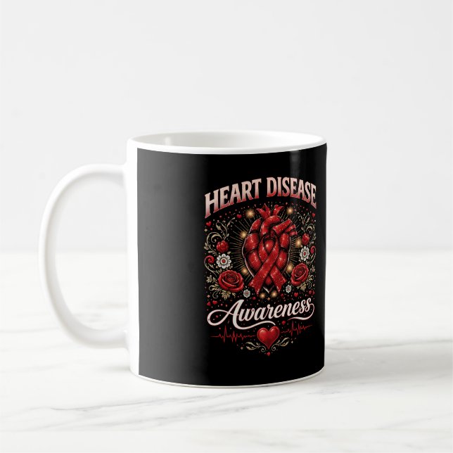 Caneca De Café Heart Disease Awareness (Esquerda)
