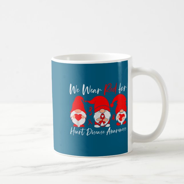 Caneca De Café Heart Disease Awareness Gnome  (Direita)