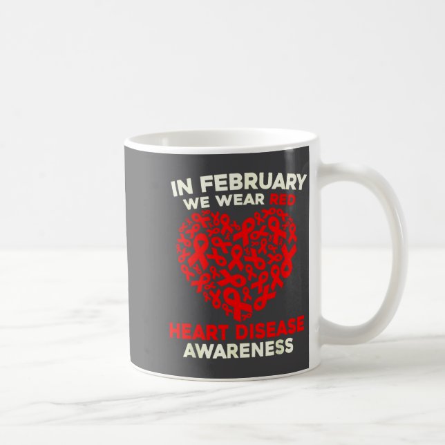 Caneca De Café Heart Disease Awareness Go Red In February Health  (Direita)