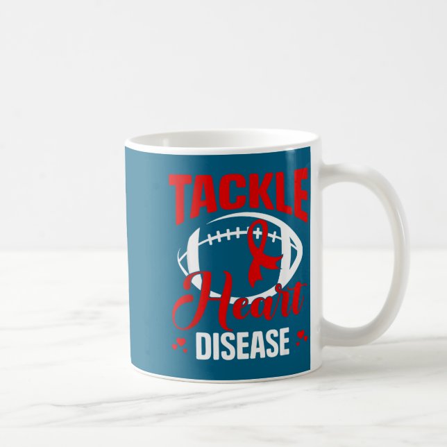 Caneca De Café Heart Disease Awareness Red Heart Tackle Heart Dis (Direita)
