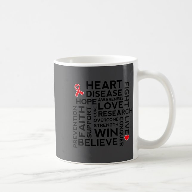 Caneca De Café Heart Disease Month Suprt Walk Tee  (Direita)