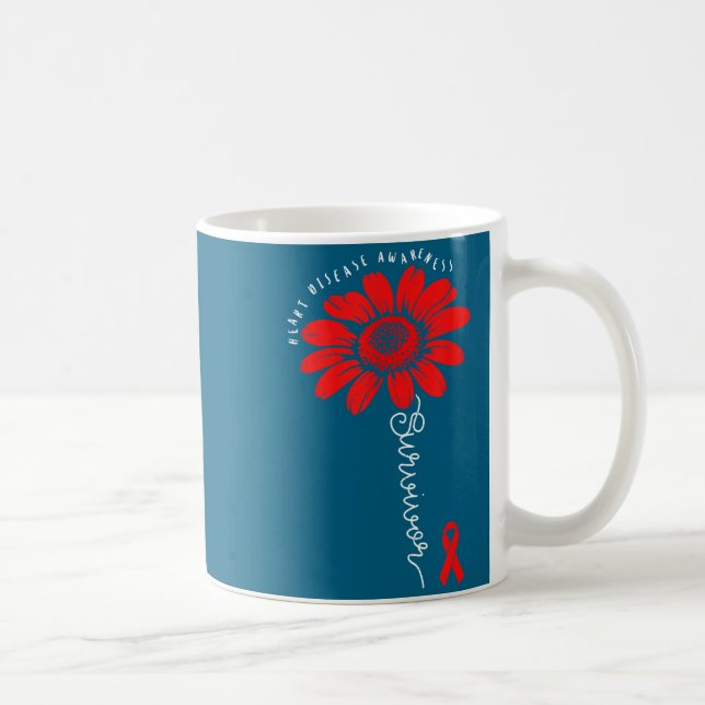 Caneca De Café Heart Health Survivor Heart Disease Awareness Chd  (Direita)