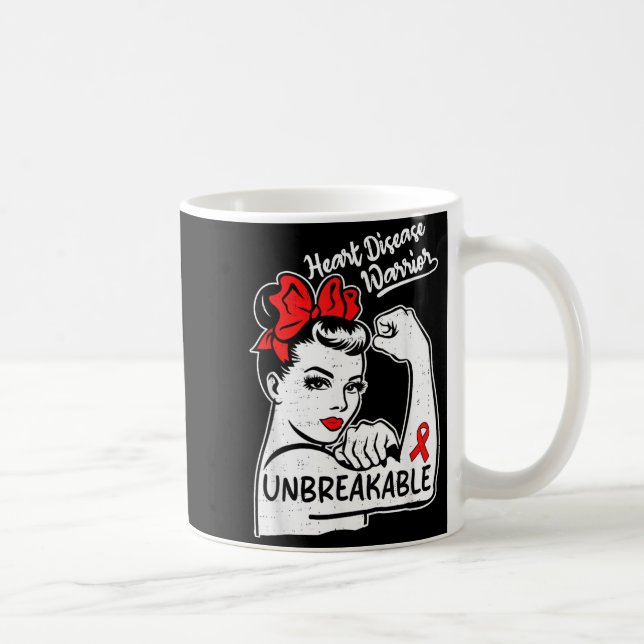 Caneca De Café Heart Health Warrior Heart Disease Awareness Chd W (Direita)