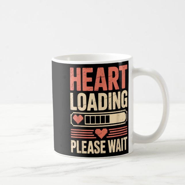 Caneca De Café Heart Loading Please Wait Retro Xel Valentine Humo (Direita)