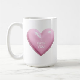 CANECA DE CAFÉ HEART PINK I LOVE YOU WEDDING ANNIVERSARY